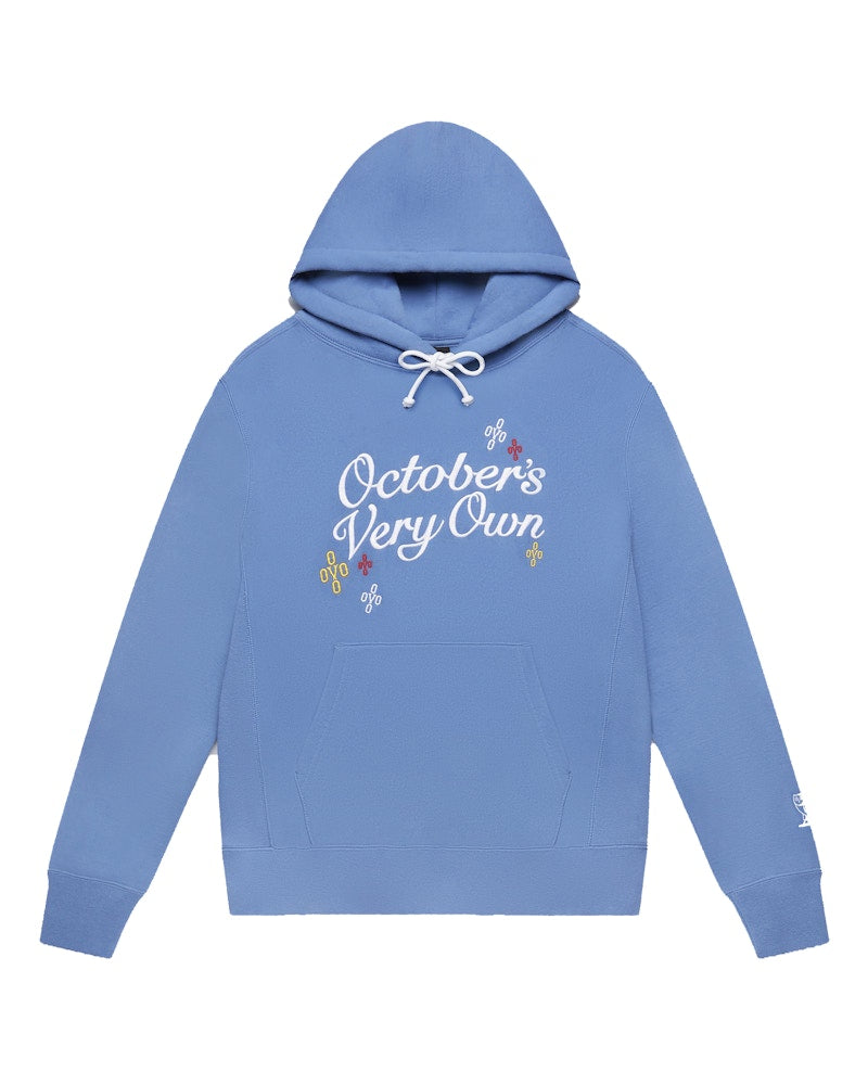 OVO Pompom Script Hoodie Steel Blue