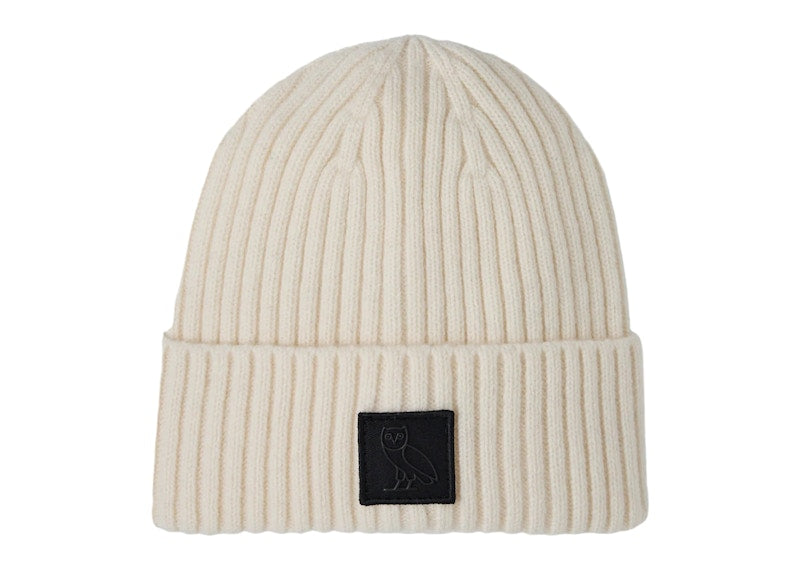 OVO Ribbed Knit Beanie Linen