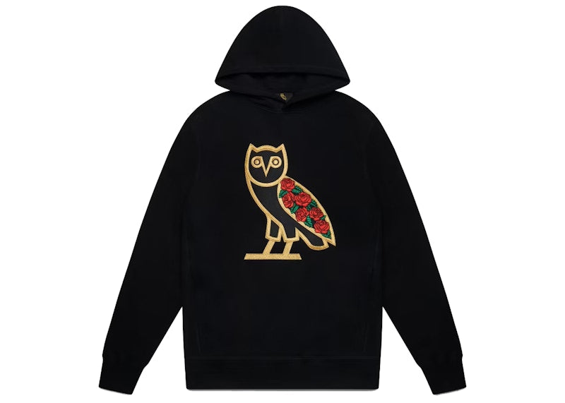 OVO Rose Owl Hoodie Black