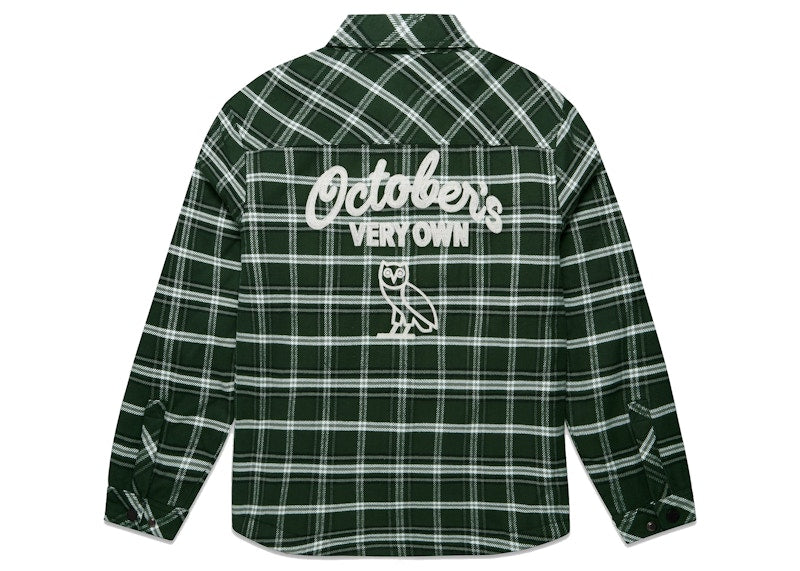 OVO Sherpa Lined Flannel Jacket (FW21) Evergreen