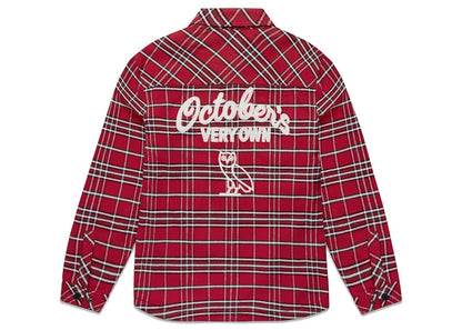OVO Sherpa Lined Flannel Jacket (FW21) Red