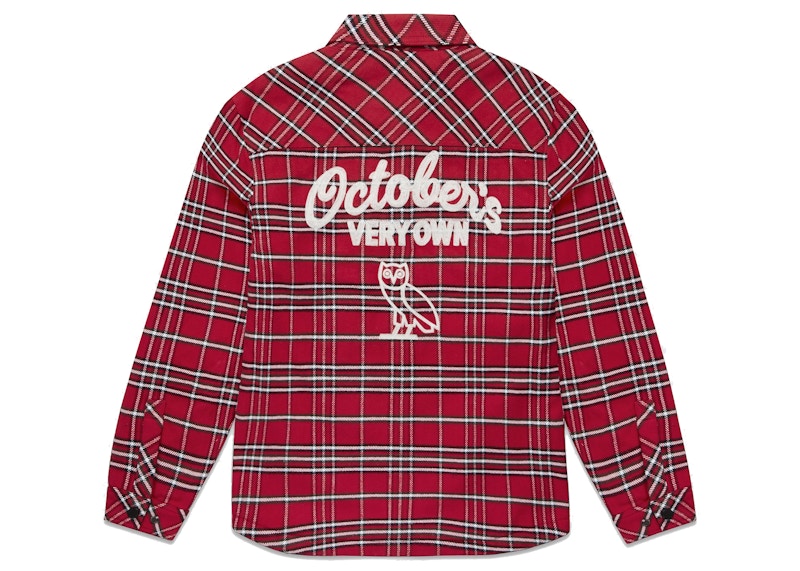OVO Sherpa Lined Flannel Jacket (FW21) Red