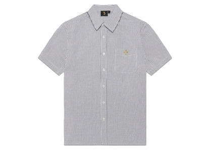 OVO Short Sleeve Seersucker Button Up Shirt Black/White