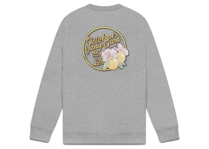 OVO Solid Gold Owl Crewneck Heather Grey