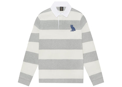 OVO Striped Rugby Polo Heather Grey/Bone