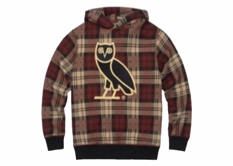 OVO Tartan OG Owl Hoodie Red