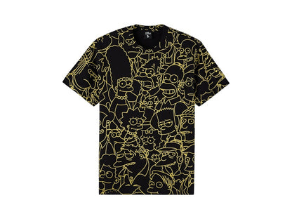 OVO The Simpsons All Over Print T-Shirt Black/Yellow
