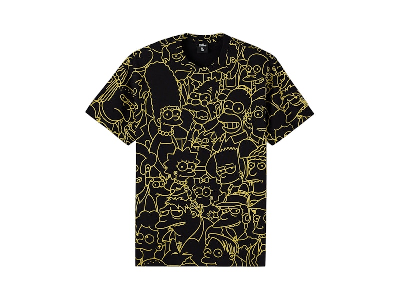 OVO The Simpsons All Over Print T-Shirt Black/Yellow