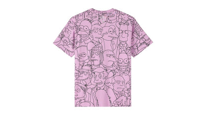 OVO The Simpsons All Over Print T-Shirt Pink/Black