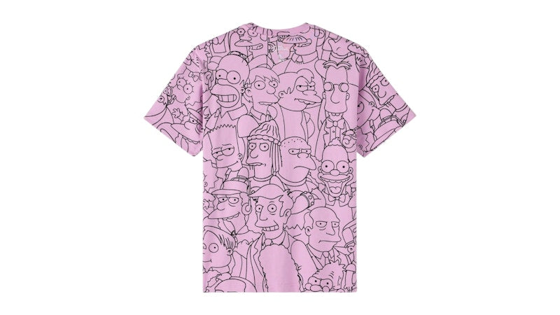 OVO The Simpsons All Over Print T-Shirt Pink/Black