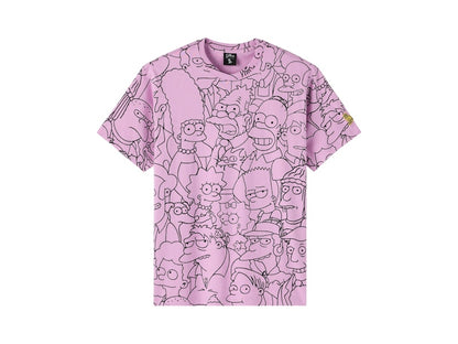 OVO The Simpsons All Over Print T-Shirt Pink/Black