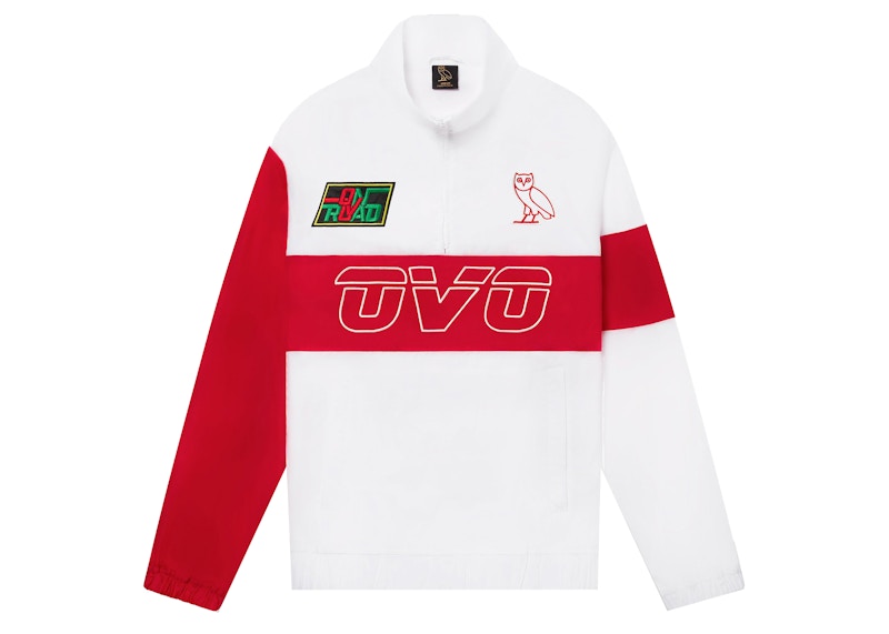 OVO Track Suit Half Zip White/Red