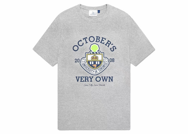 OVO U Of T Crest T-Shirt Heather Grey