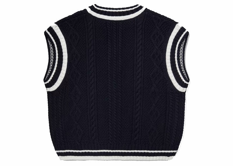 OVO U Of T Womens Cable Knit Sweater Vest Navy