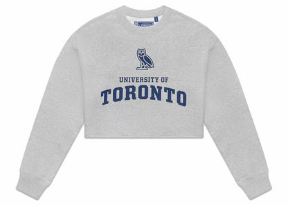 OVO U Of T Womens Cropped Crew Heather Grey