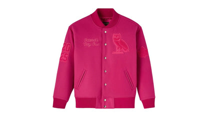 OVO Valentine's Collegiate Varsity Jacket Fuchsia
