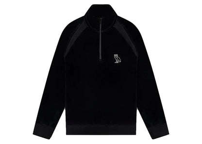 OVO Velour Quarter Zip Sweatshirt Black