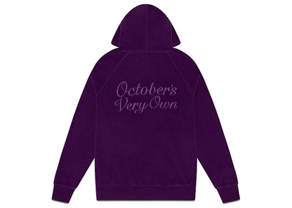 OVO Velour Zip Hoodie Purple