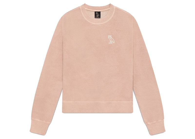 OVO Womens Garment Dye Crewneck Rose