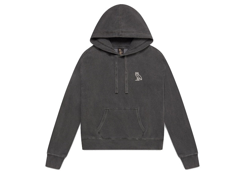 OVO Womens Garment Dye Hoodie Black