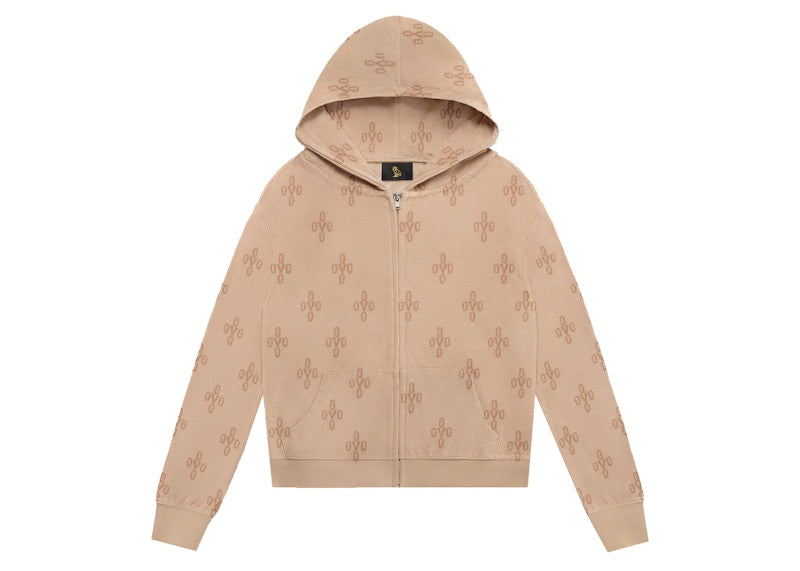 OVO Women's Monogram Full Zip Hoodie Beige