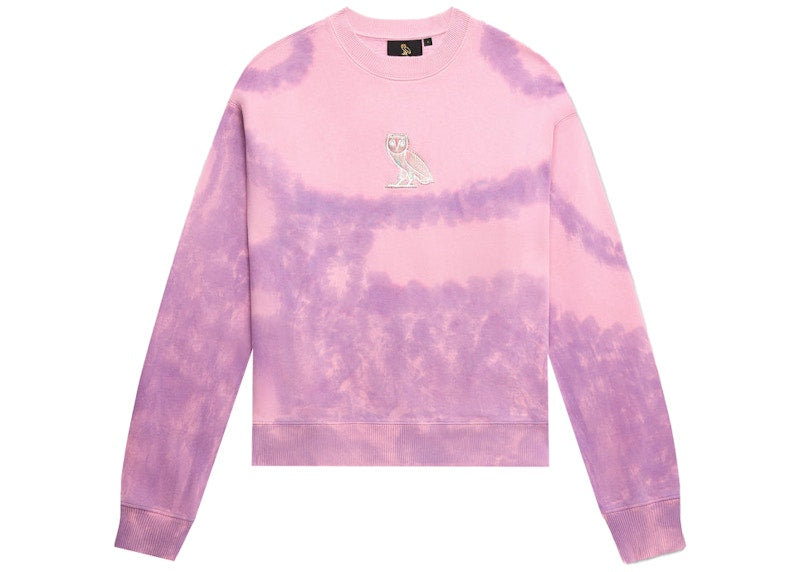 OVO Women's Tie-Dye Owl Crewneck Purple/Pink