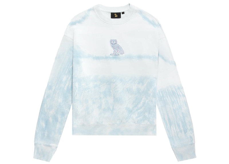 OVO Women's Tie-Dye Owl Crewneck Sky Blue
