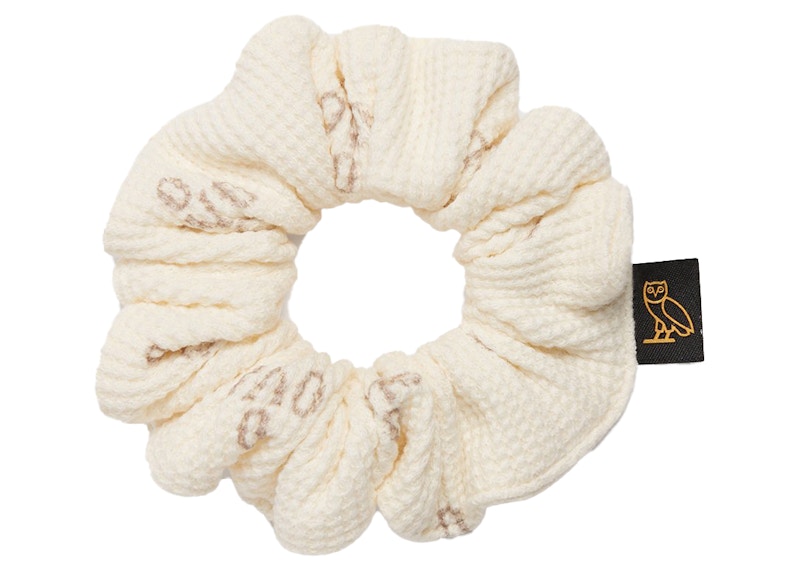 OVO Womens Waffle Scrunchie Cream