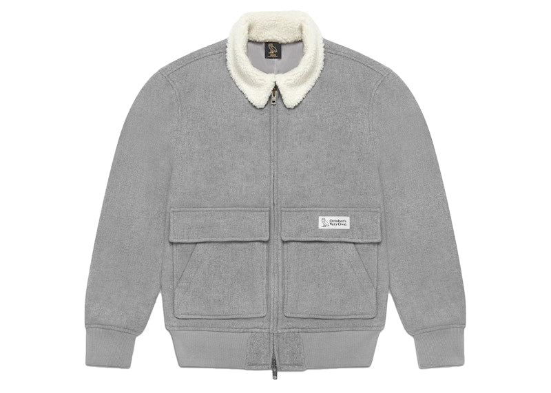 OVO Wool Aviator Jacket Heather Grey