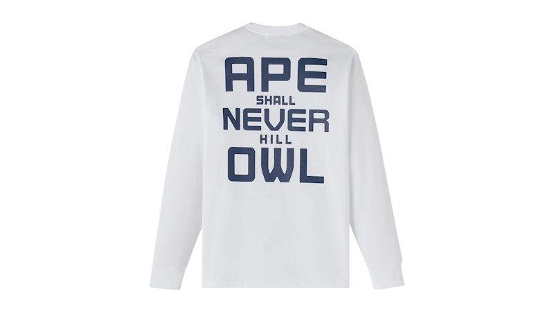 OVO x BAPE Generals Long-Sleeve Tee White