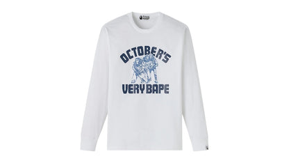 OVO x BAPE Generals Long-Sleeve Tee White