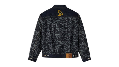 OVO x BAPE Neon 1st Camo Denim Jacket Indigo