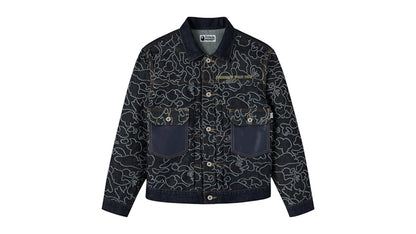 OVO x BAPE Neon 1st Camo Denim Jacket Indigo