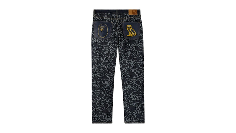 OVO x BAPE Neon 1st Camo Denim Pant Indigo