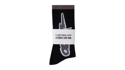 OVO x BAPE-STA Athletic Sock Black