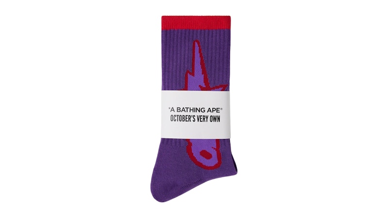 OVO x BAPE-STA Athletic Sock Purple