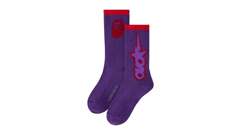 OVO x BAPE-STA Athletic Sock Purple