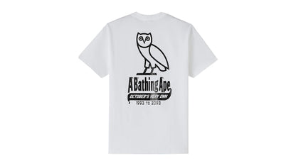 OVO x BAPE-STA Crocodile Print Tee White
