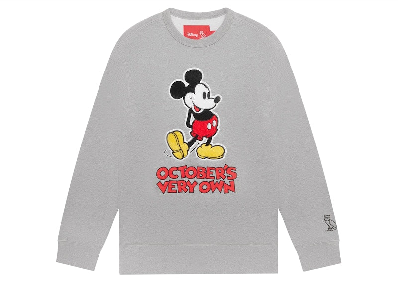OVO x Disney Classic Mickey Crewneck Heather Grey