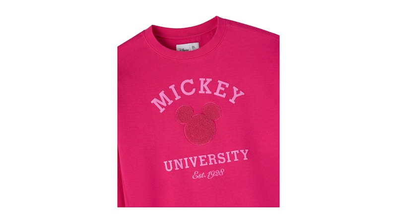 OVO x Disney Valentine's Collegiate Crewneck Fuchsia