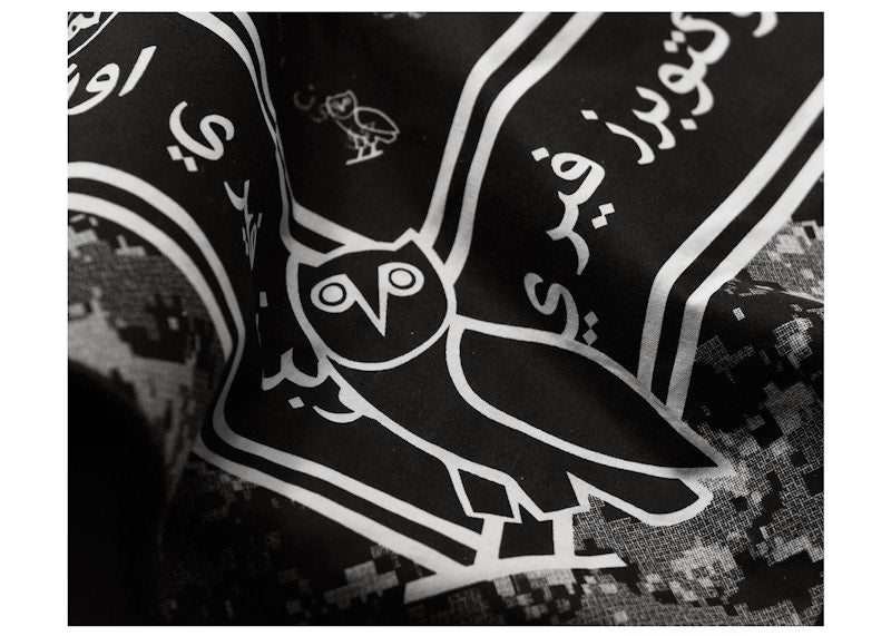 OVO x Flandana Monogram Bandana Black