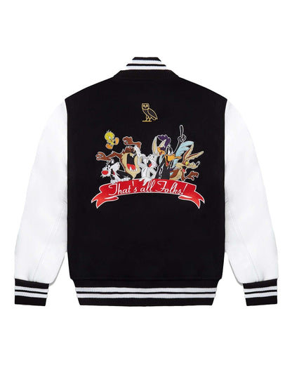 OVO x Looney Tunes Varsity Jacket Black