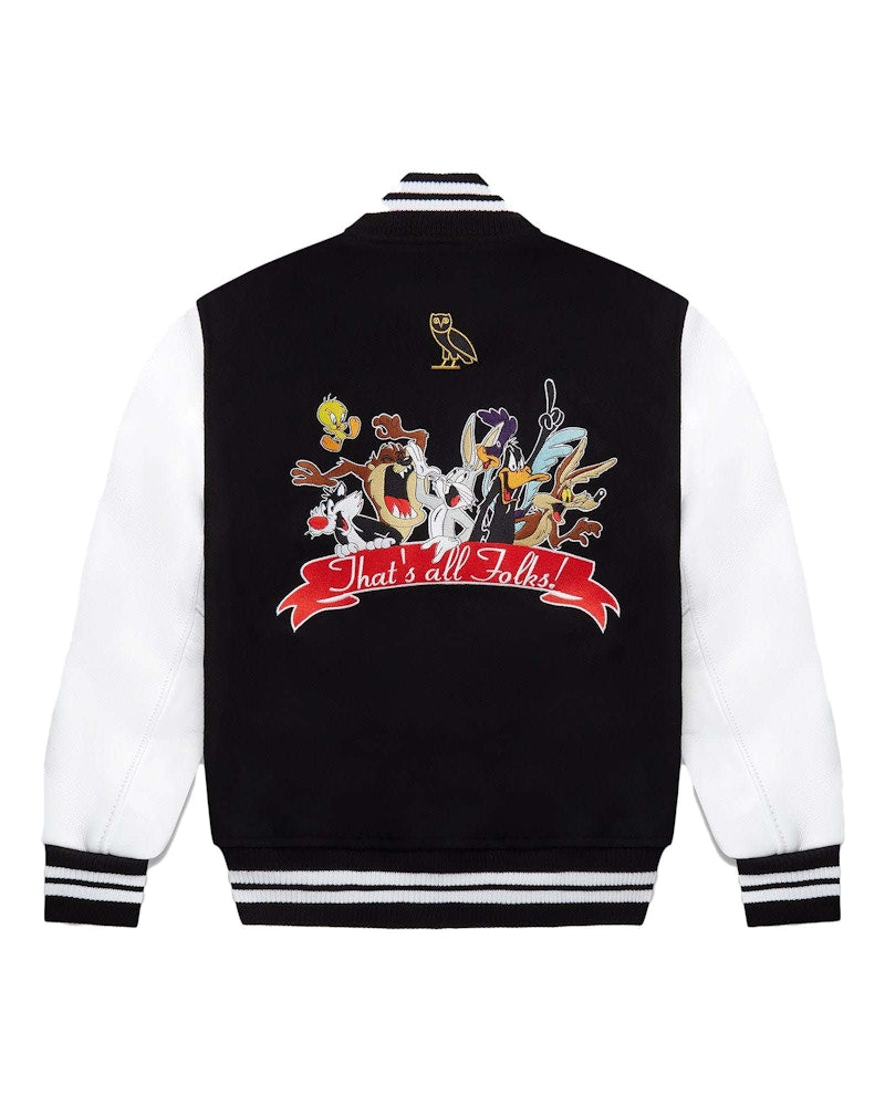 OVO x Looney Tunes Varsity Jacket Black