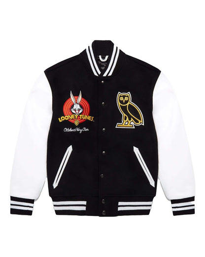 OVO x Looney Tunes Varsity Jacket Black