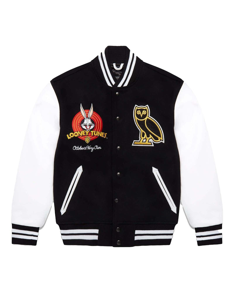 OVO x Looney Tunes Varsity Jacket Black