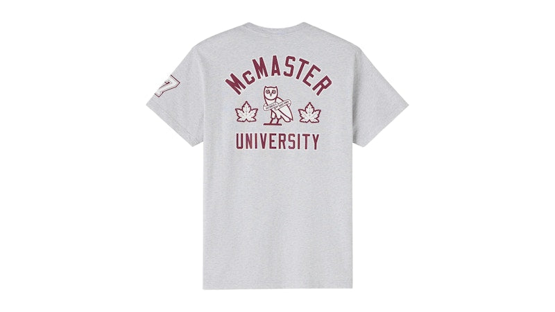 OVO x McMaster University Marauders T-shirt Ash Heather Grey