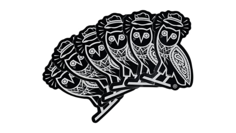 OVO x Mister Cartoon Owl Sticker Lot LA Exclusive Pack of 6 Sticker Black