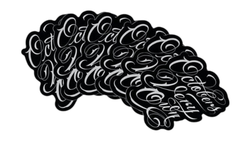 OVO x Mister Cartoon Script Sticker Lot LA Exclusive Pack of 6 Sticker Black