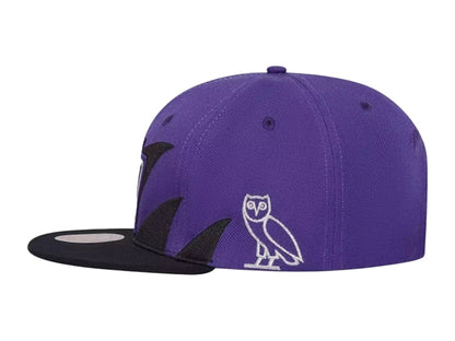 OVO x Mitchell & Ness Toronto Raptors ‘95 Draft Day Snapback Hat Black/Purple