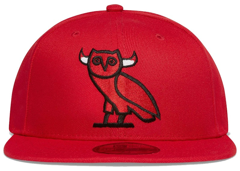 OVO x NBA Bulls New Era 59Fifty Fitted Hat Red